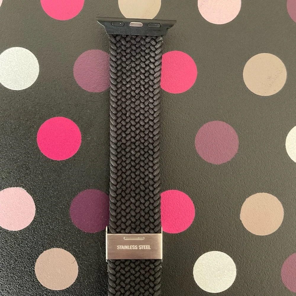 Apple Watch Black Braided Nylon Band